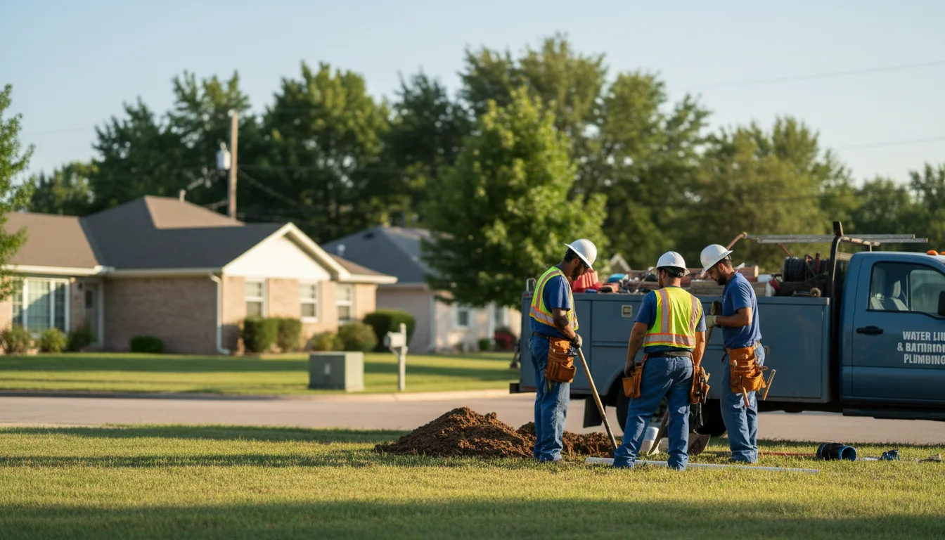 Residential water line and bathroom plumbing service in Franklin, NE